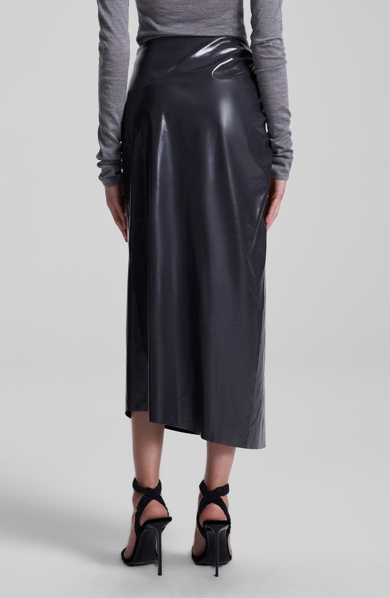 A.L.C. Tessa Ruched Faux Leather Maxi Skirt, Alternate, color, Smoke