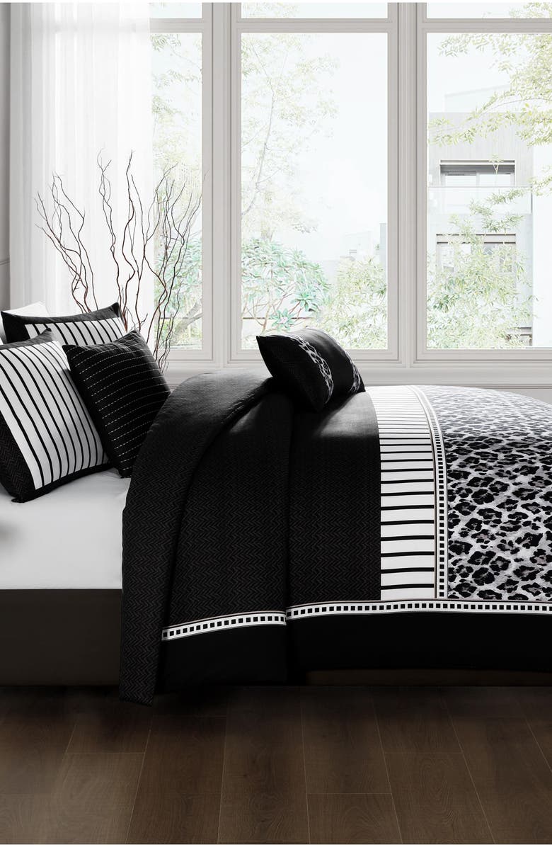 Bebejan Toffee Reversible 5-Piece Comforter Set, Alternate, color, Black