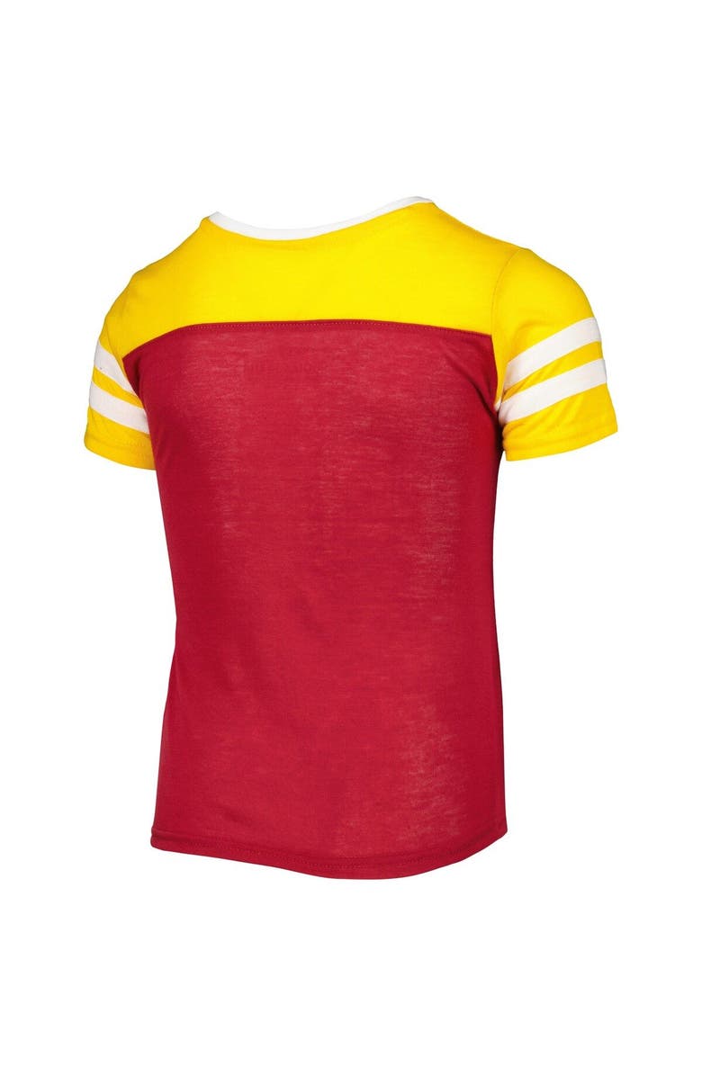 COLOSSEUM Girls Youth Colosseum Cardinal Iowa State Cyclones Practically Perfect Striped T-Shirt, Alternate, color, 