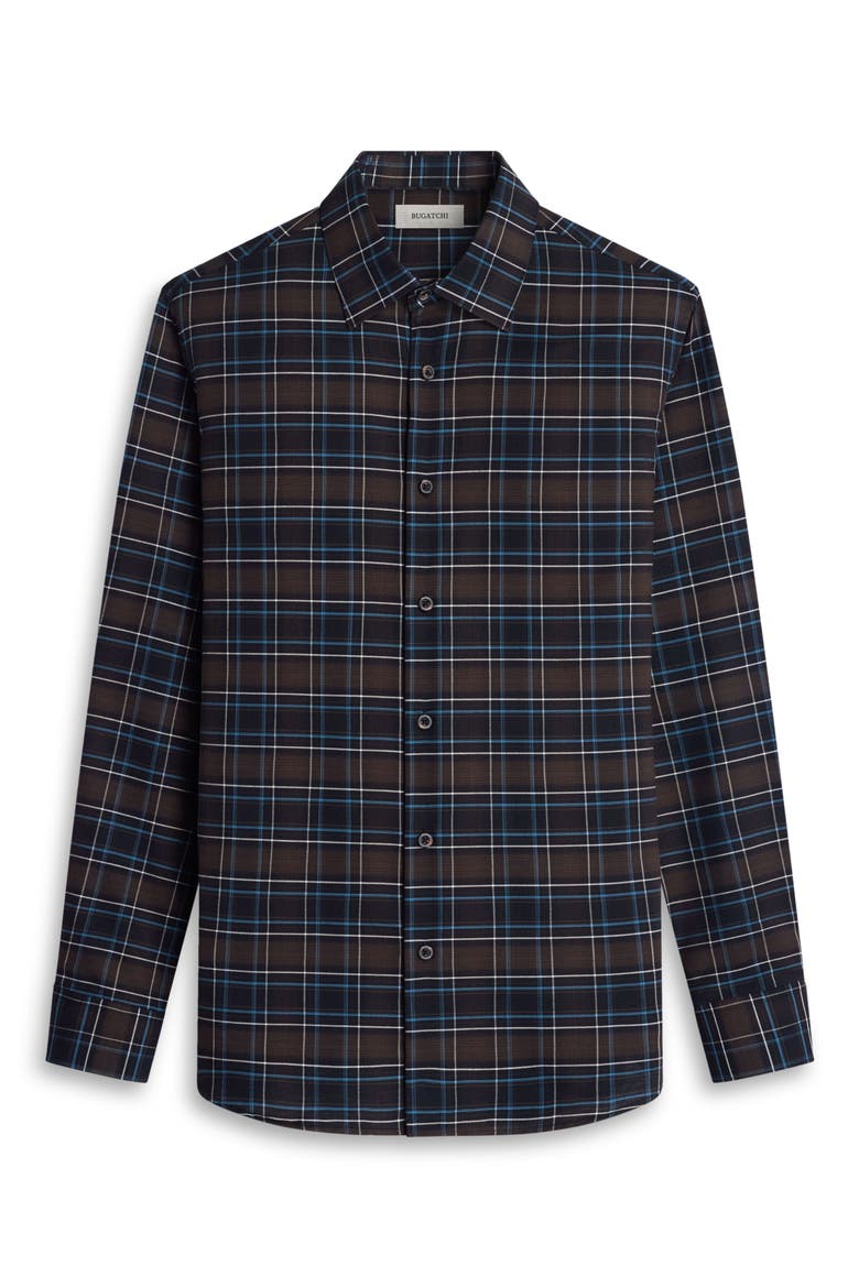 Julian Shaped Cotton and Cashmere Shirt, Alternate, color, CHOCOLATE