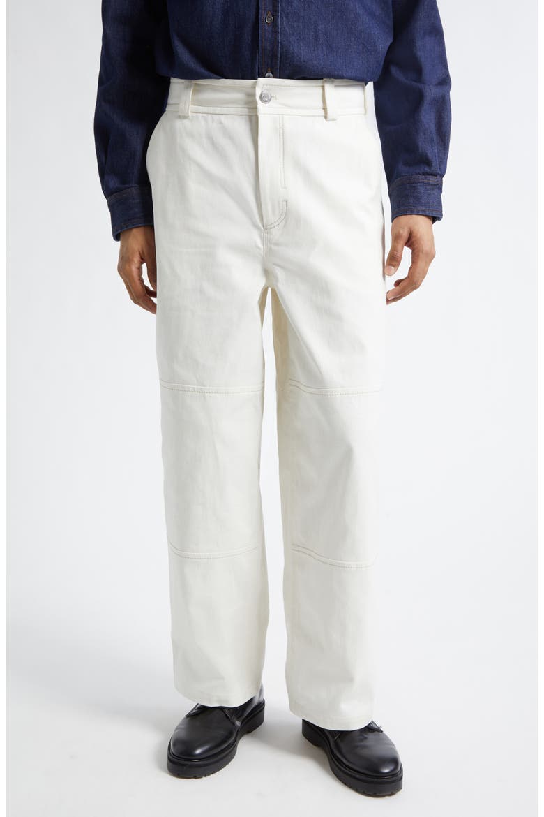 Cotton Worker Pants, Main, color, BLANC CREME