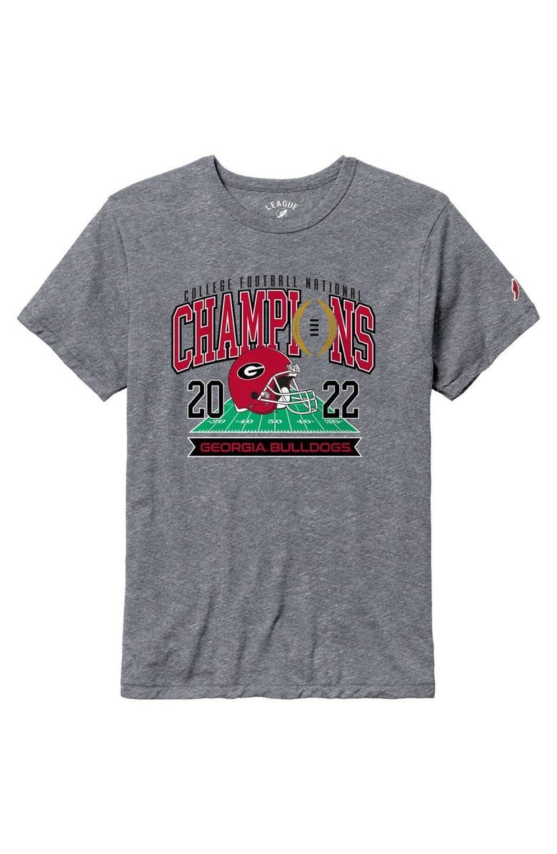 LEAGUE COLLEGIATE WEAR Men's League Collegiate Wear Heather Gray Georgia Bulldogs College Football Playoff 2022 National Champions Tri-Blend T-Shirt, Alternate, color,