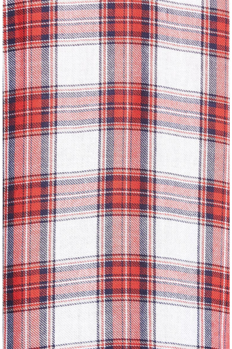 Long Sleeve Plaid Blouse, Alternate, color, RED/ NAVY PLAID