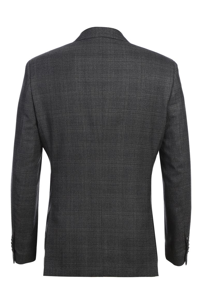 Plaid Trim Fit Peak Lapel Wool Blend Two-Piece Suit, Alternate, color, BROWN