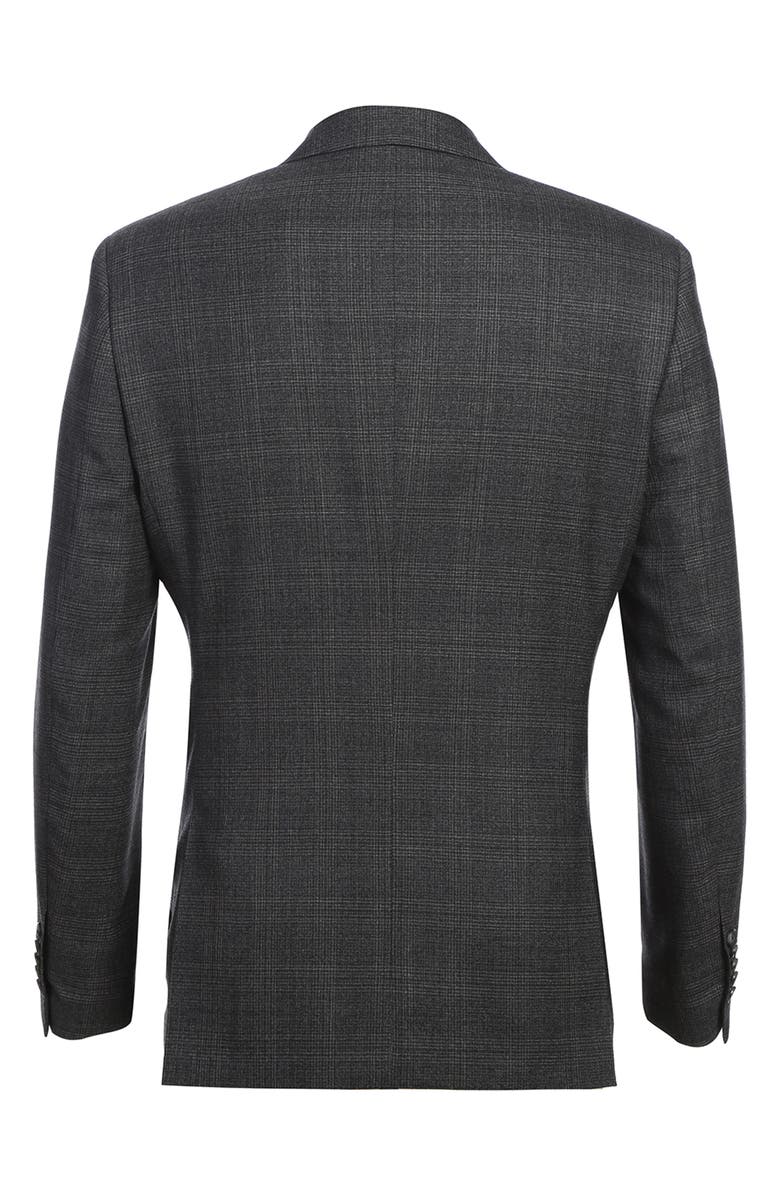 English Laundry Plaid Trim Fit Peak Lapel Wool Blend Two-Piece Suit, Alternate, color, Brown