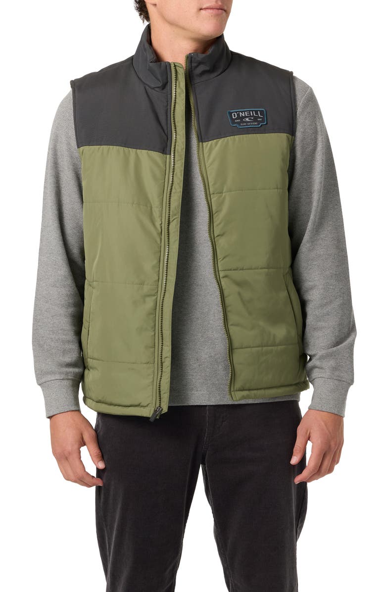 O'Neill Vista Quilted Vest, Main, color, Clover