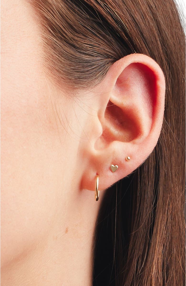 MADE BY MARY 14k Heart Stud Earring, Alternate, color, 14K Solid Gold - Pair