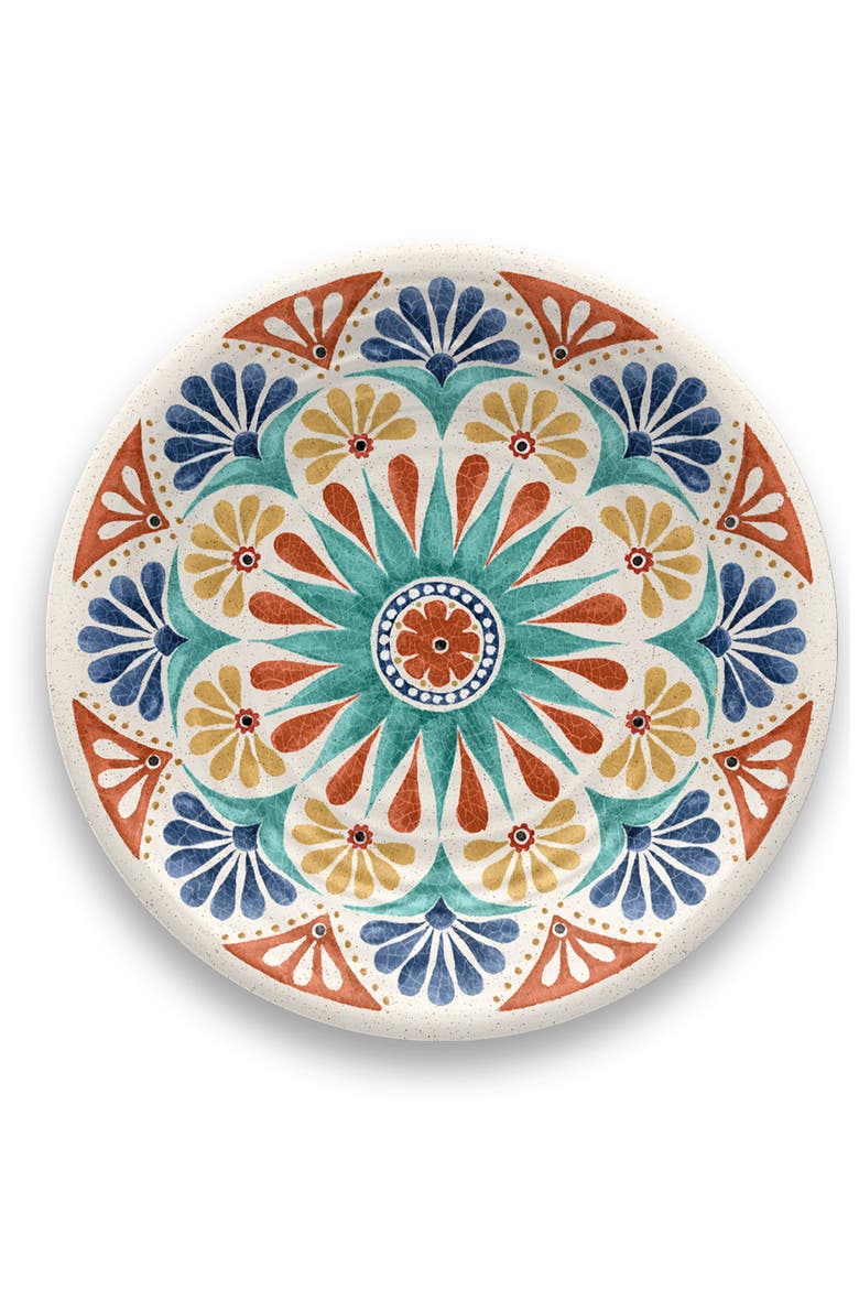 Desert Rio Set of Six Melamine Salad Plates, Alternate, color, WHITE MULTI
