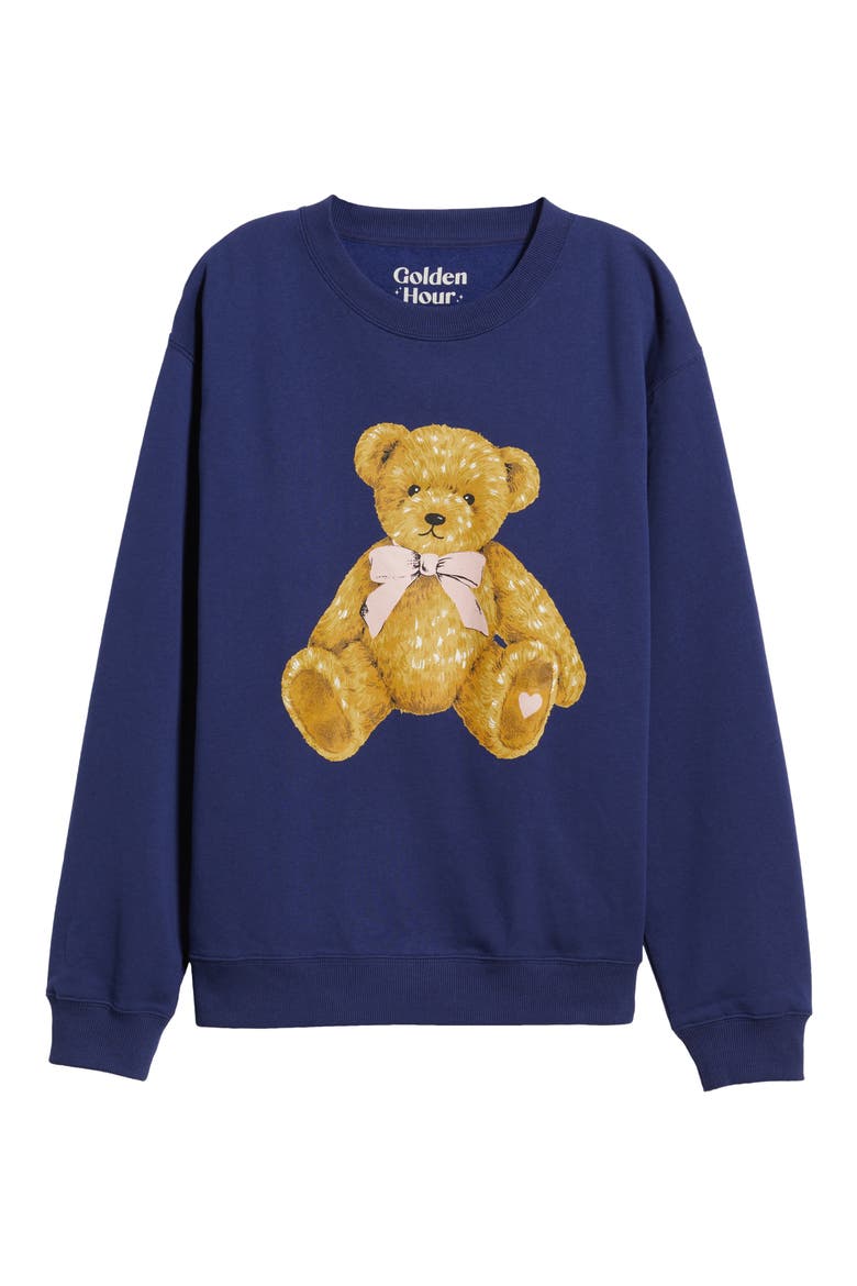 Love You Heart Graphic Sweatshirt, Alternate, color, MEDIEVAL BLUE