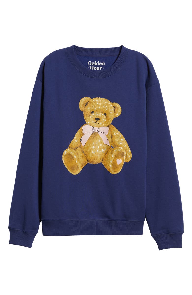 GOLDEN HOUR Love You Heart Graphic Sweatshirt, Alternate, color, Medieval Blue