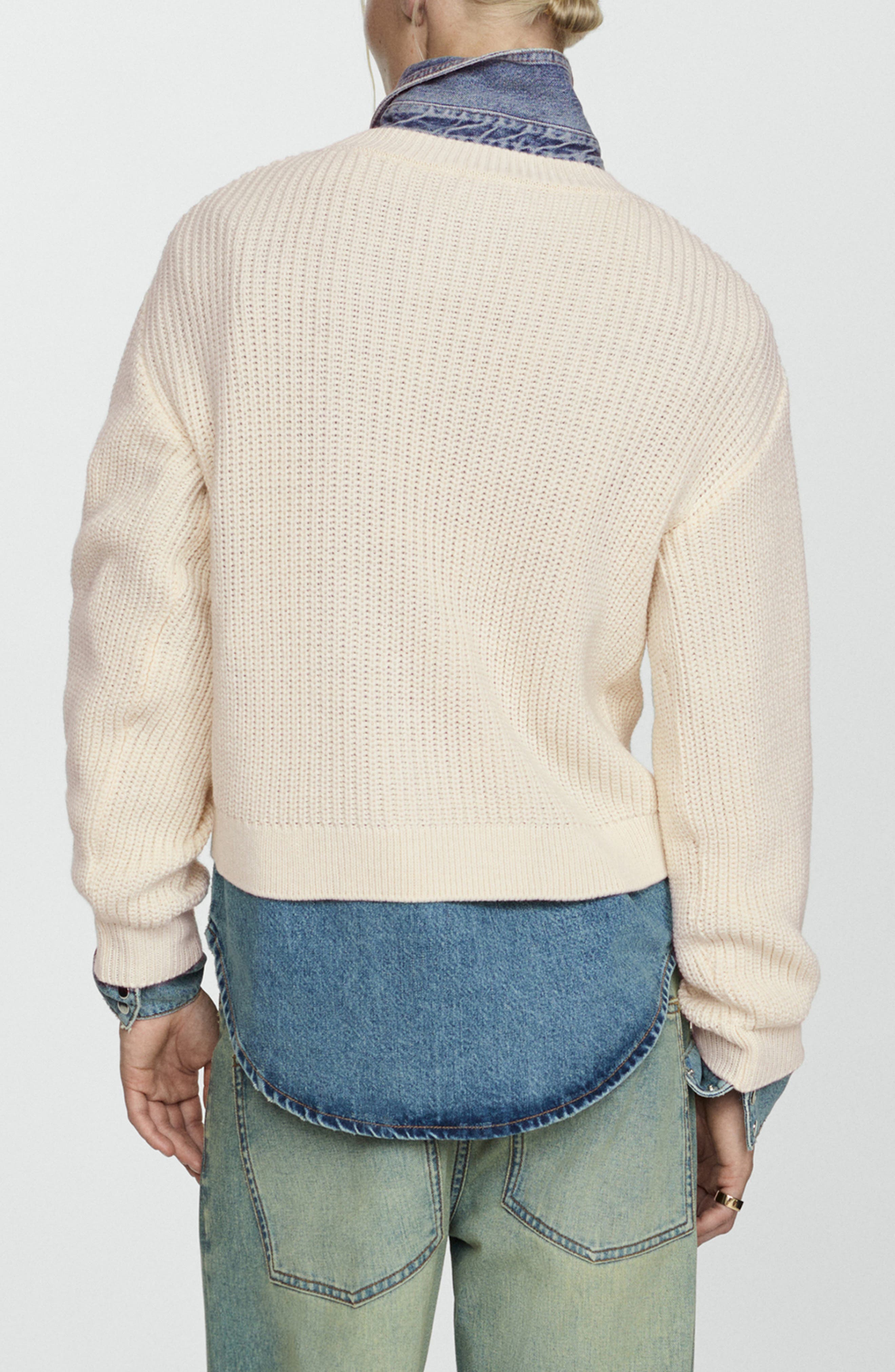 Faux Pearl Embellished Sweater - image 2