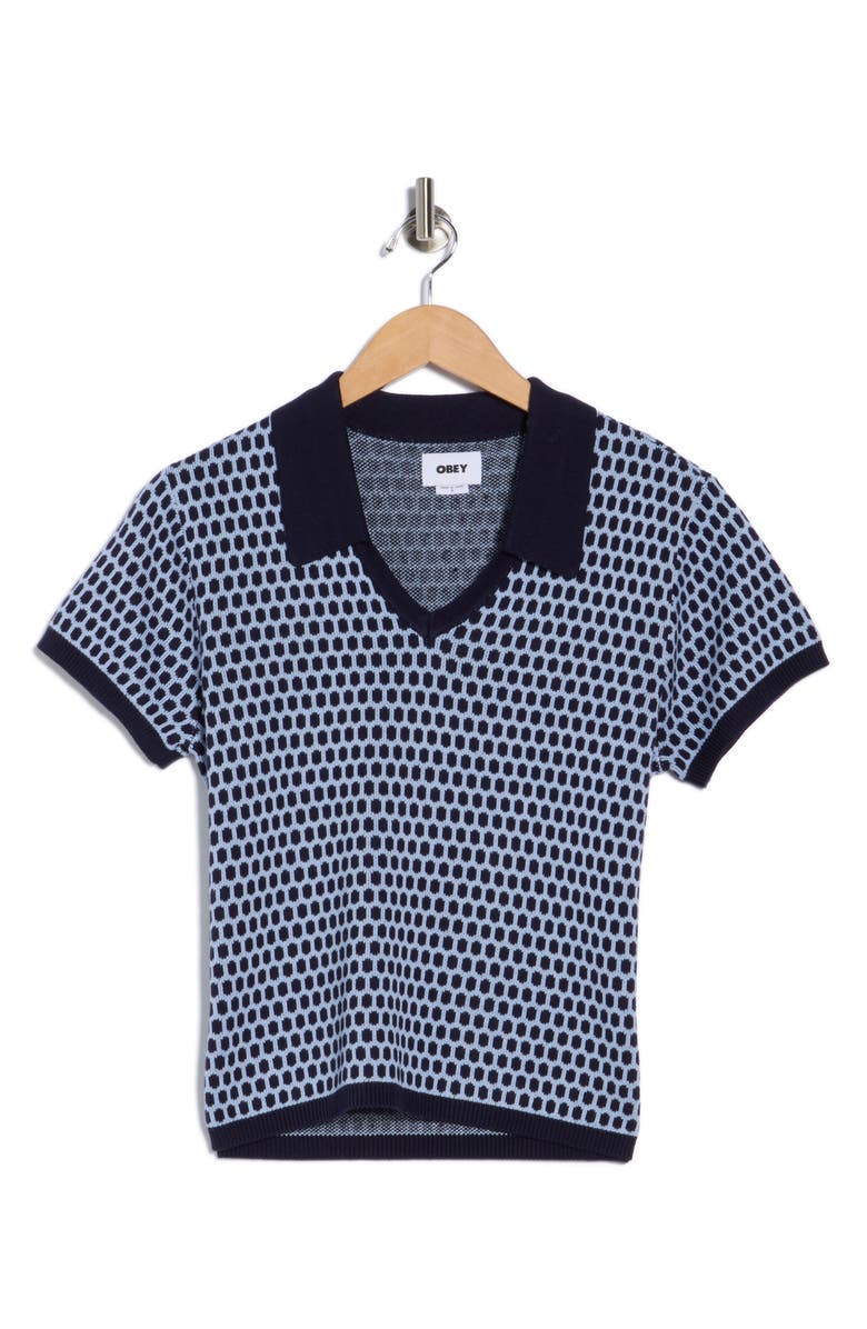 Obey Ogla Polo Sweater, Alternate, color, Evening Blue Multi