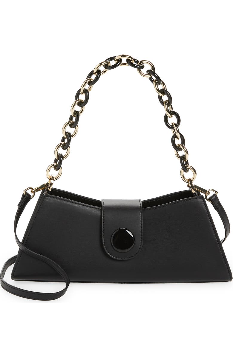 Topshop Faux Leather Structured Chain Strap Shoulder Bag, Main, color,