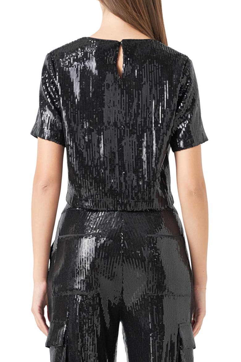 Sequin Crop Top, Alternate, color, BLACK