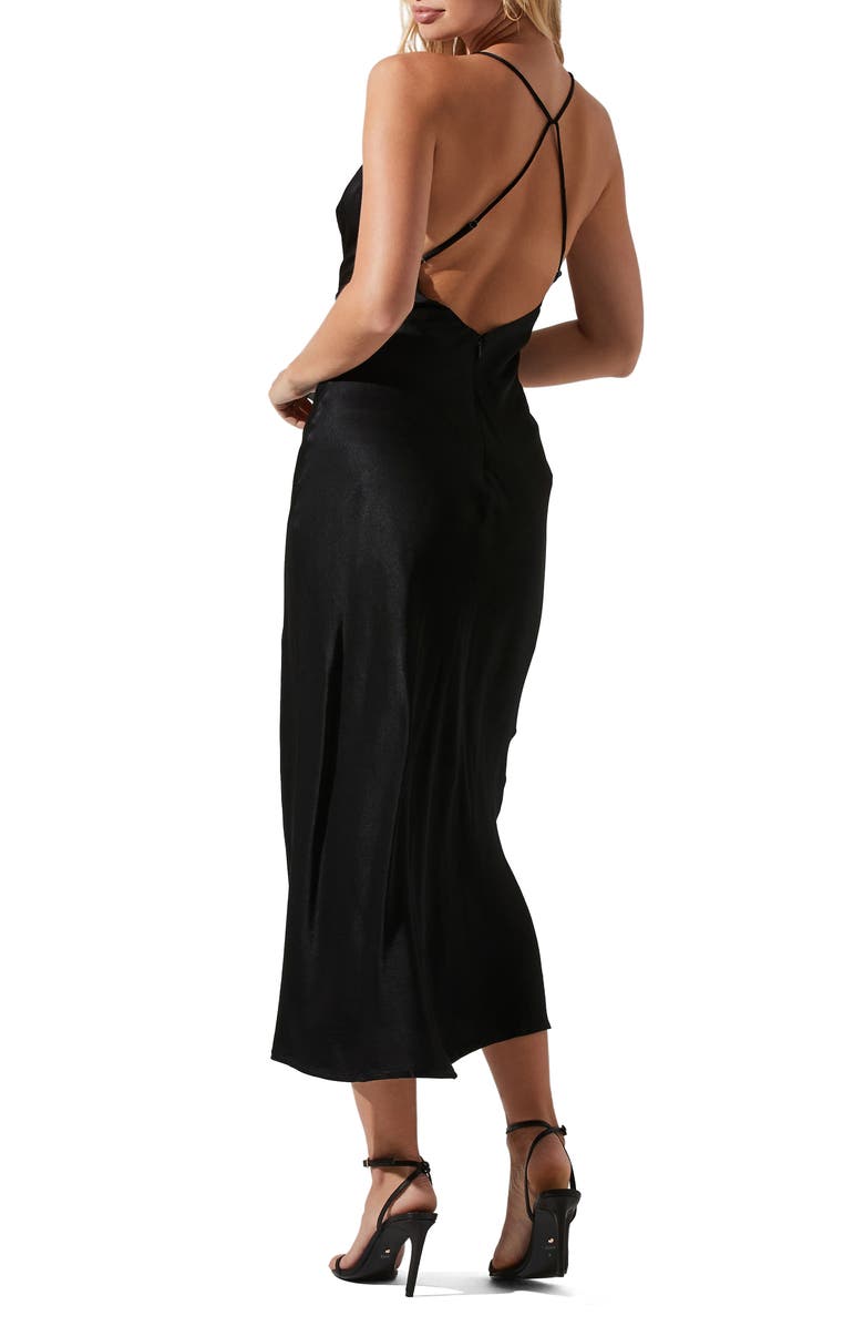 ASTR the Label Cassandra Open Back Satin Dress, Alternate, color, 