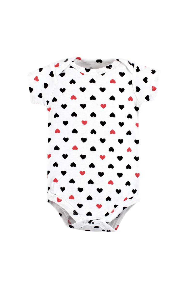 Hudson Baby 5Pk of Soft Cotton One-Pieces, Alternate, color, Girl Daddy Red Black 5Pk
