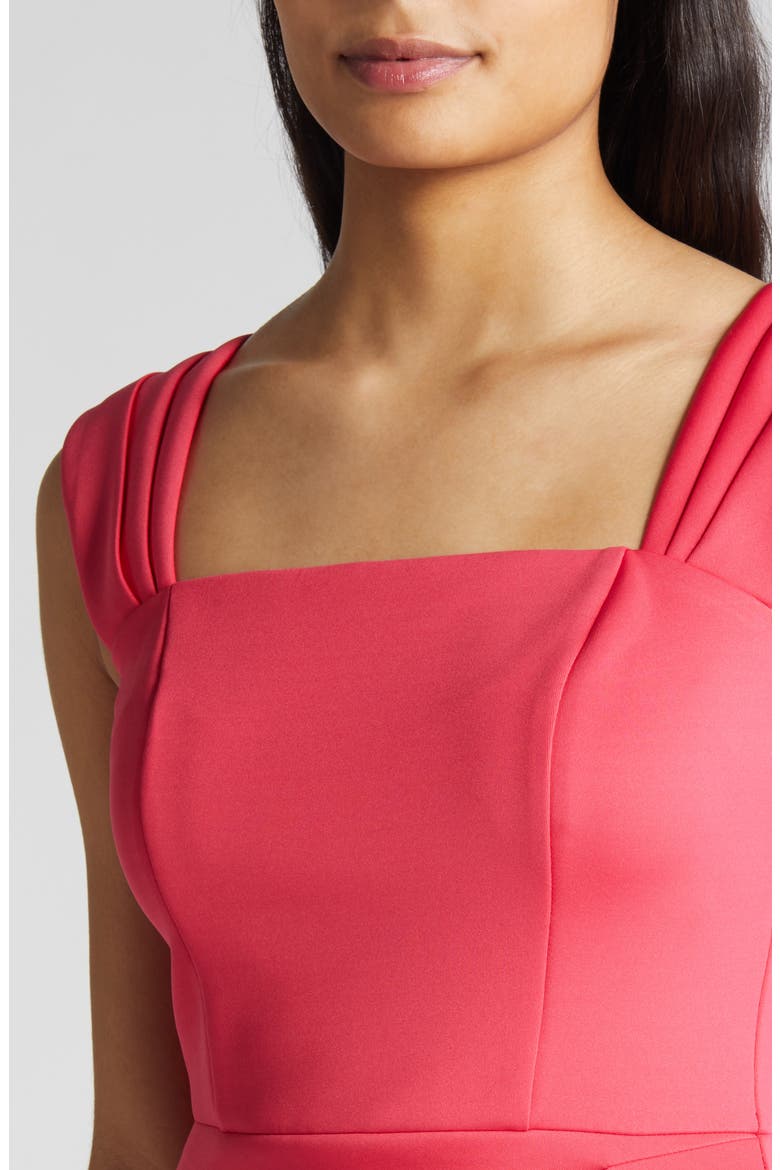 Pleated Scuba Dress, Alternate, color, HOT PINK