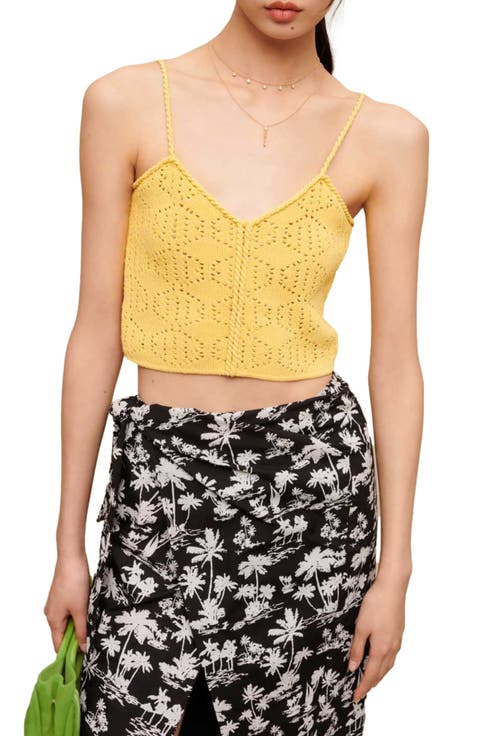 Madenia Open Stitch Crop Sweater Camisole