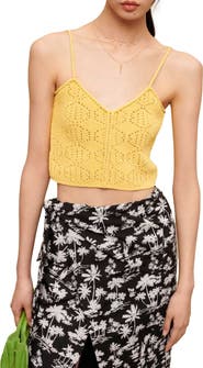 maje Madenia Open Stitch Crop Sweater Camisole