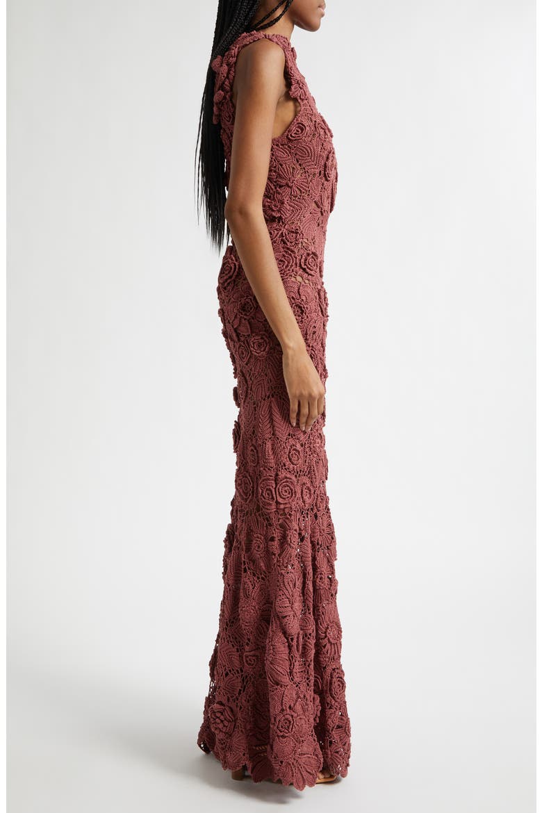 Anita Floral Crochet Gown, Alternate, color, AGATE
