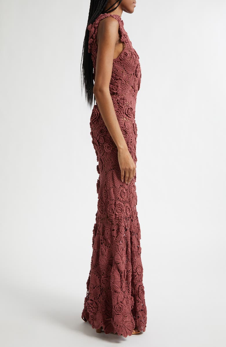 Ulla Johnson Anita Floral Crochet Gown, Alternate, color, Agate