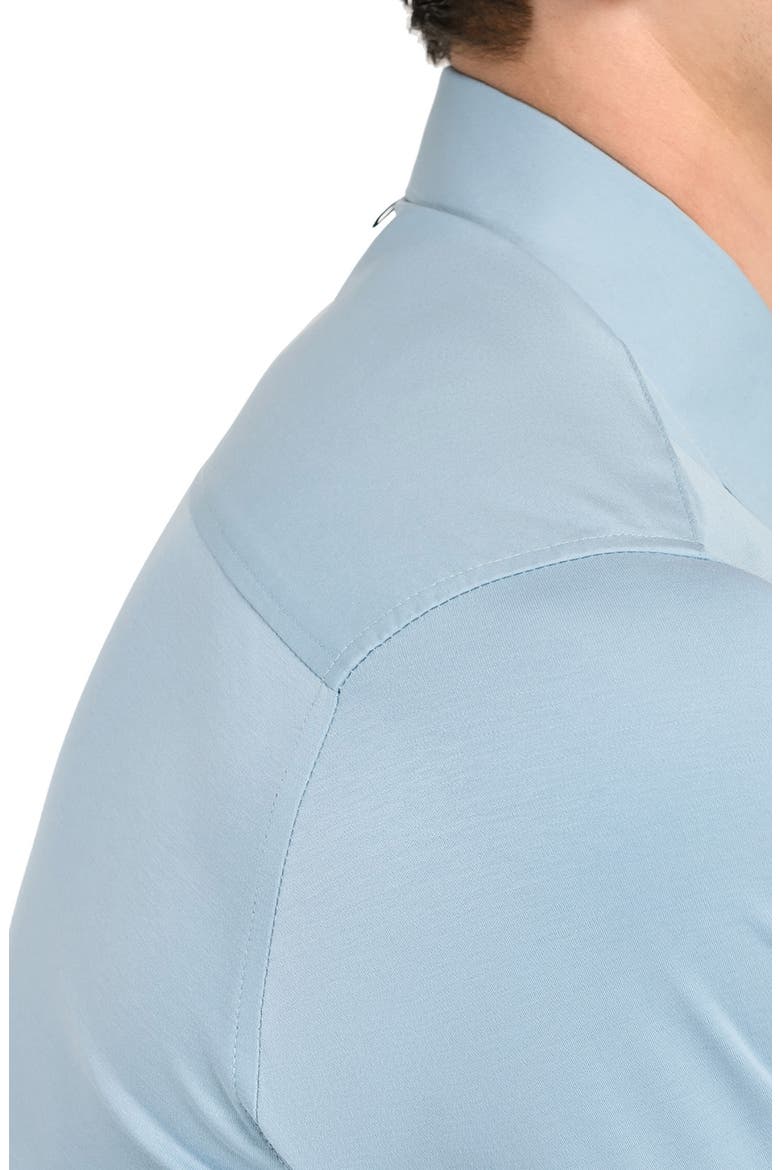 Hudson Reworked Slim Fit Solid Cotton Button-Up Shirt, Alternate, color, BLUE