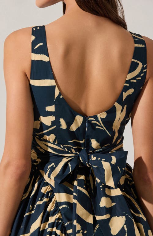 Astr The Label Vinya Abstract Sketch Print Dress In Blue