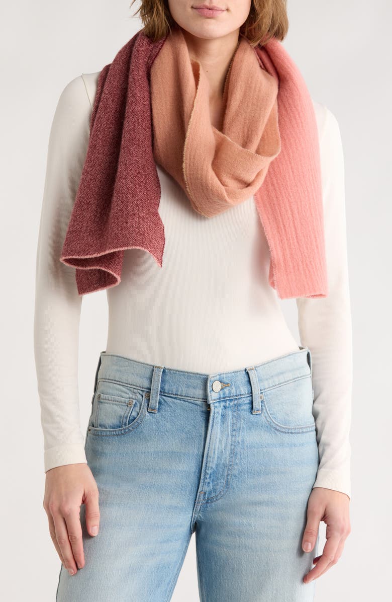 rag & bone Millie Colorblock Wool Scarf, Main, color, Wine Multi