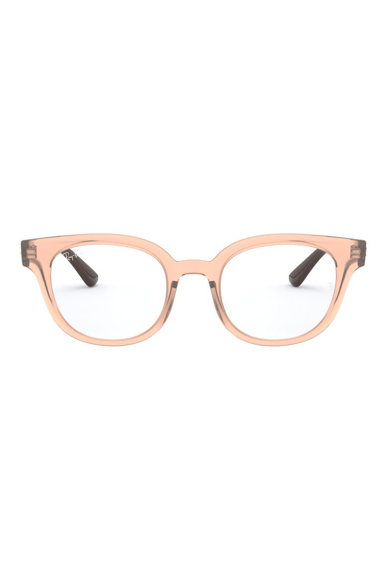 51mm Square Optical Glasses, Main, color, TRANSPARENT BROWN