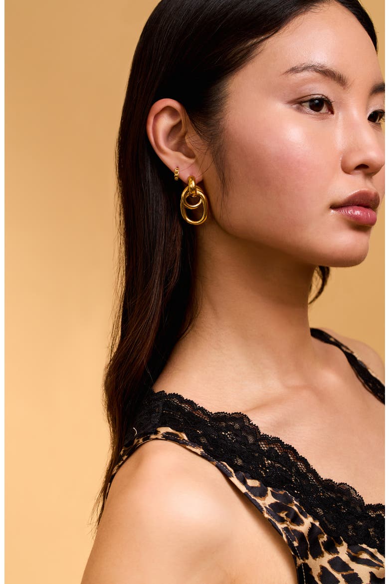 Hooked Chain Drop Earrings, Alternate, color, GOLD