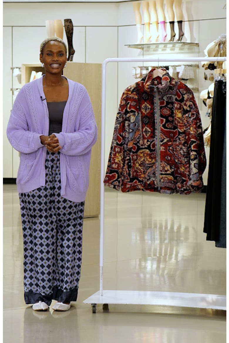 Mae Print Fleece Zip Front Sweatshirt video