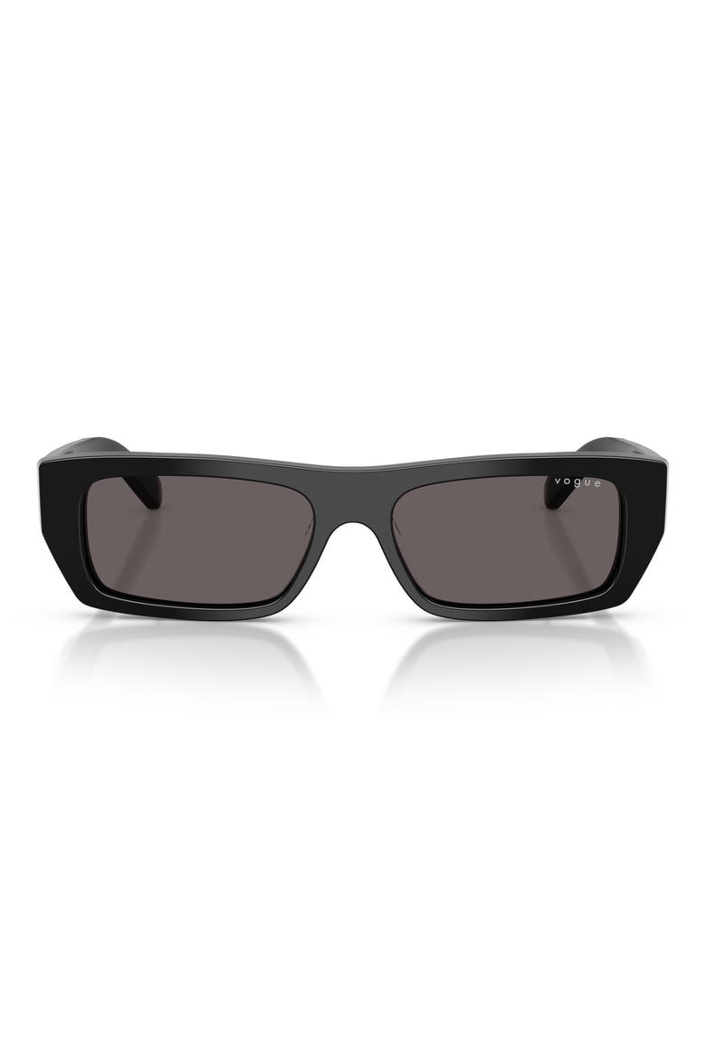 VO5657SU 53mm Rectangle Sunglasses, Main, color, BLACK / BLACK SMOKE