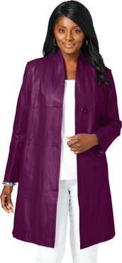 Jessica London Leather Swing Coat