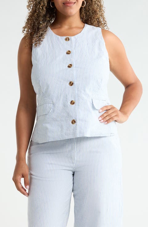Front Button Vest (Plus)