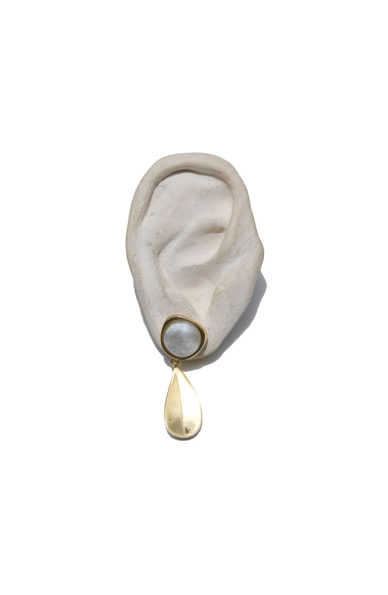MUNS Leonora Pearl Earrings, Alternate, color, Gold Vermeil