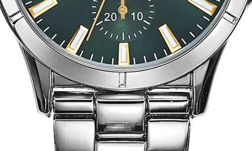 Geoffrey Beene Exchange Quartz Bracelet Watch, 41mm With Leather Strap In Silver