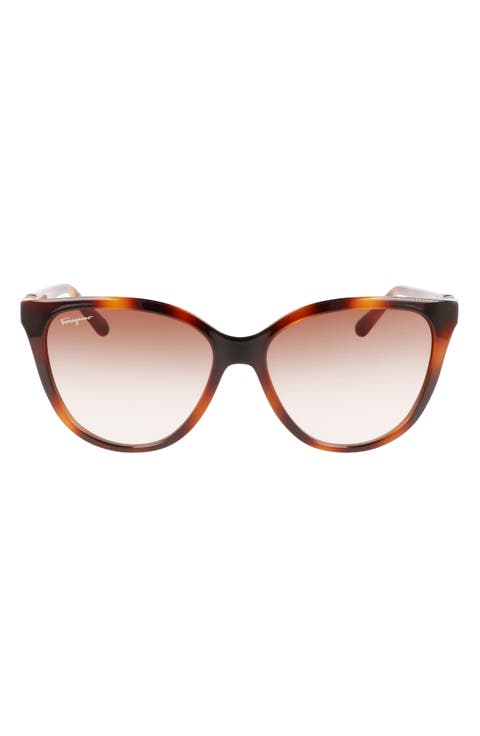57mm Gradient Cat Eye Sunglasses