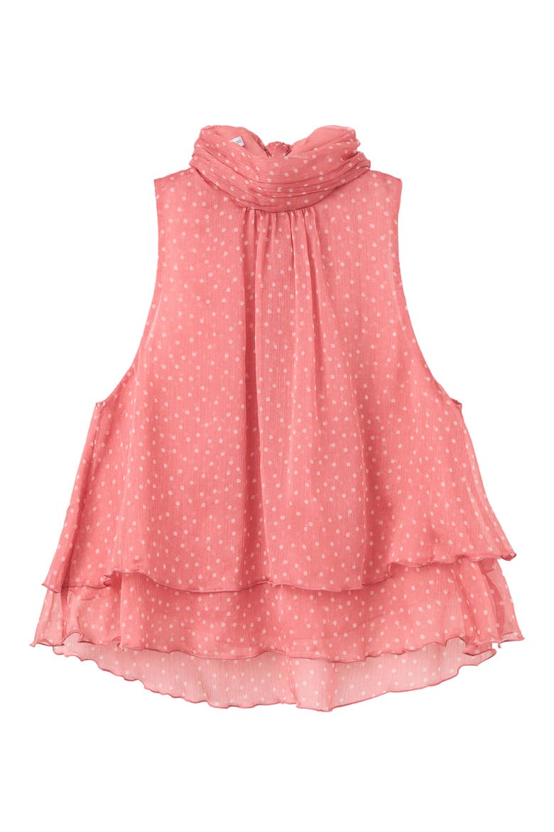 Polka Dot Mock Neck Layered Top, Alternate, color, PALE PINK