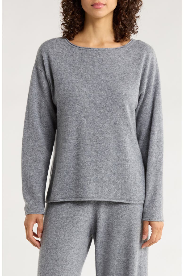 Cashmere Lounge Top, Main, color, GREY NIGHT HEATHER