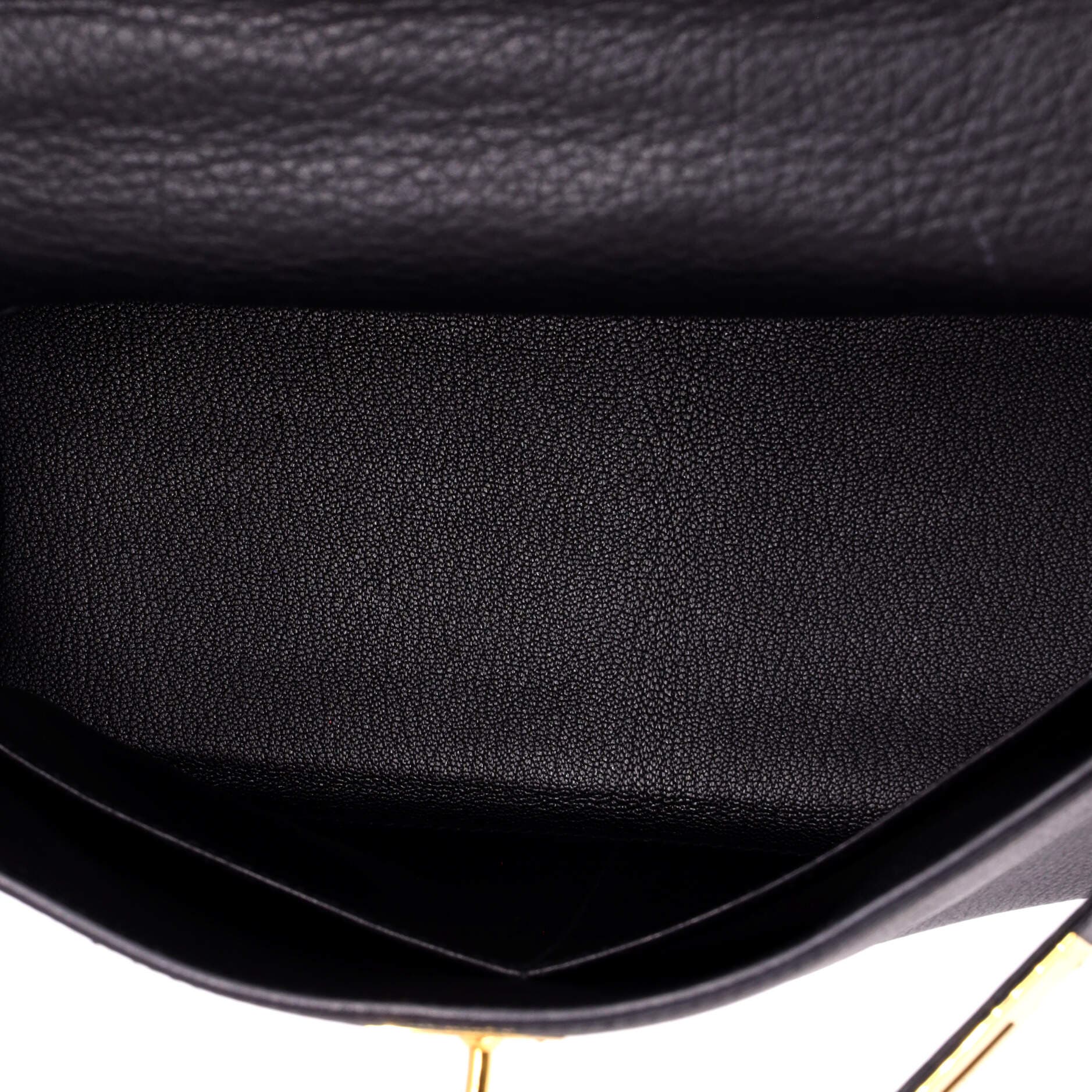 Pre-Owned Hermes Kelly Handbag Black Clemence with Gold Hardware 28, Alternate, color, Noir