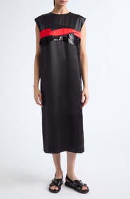 Marni Crimson Flow Sequin Stripe Midi Dress
