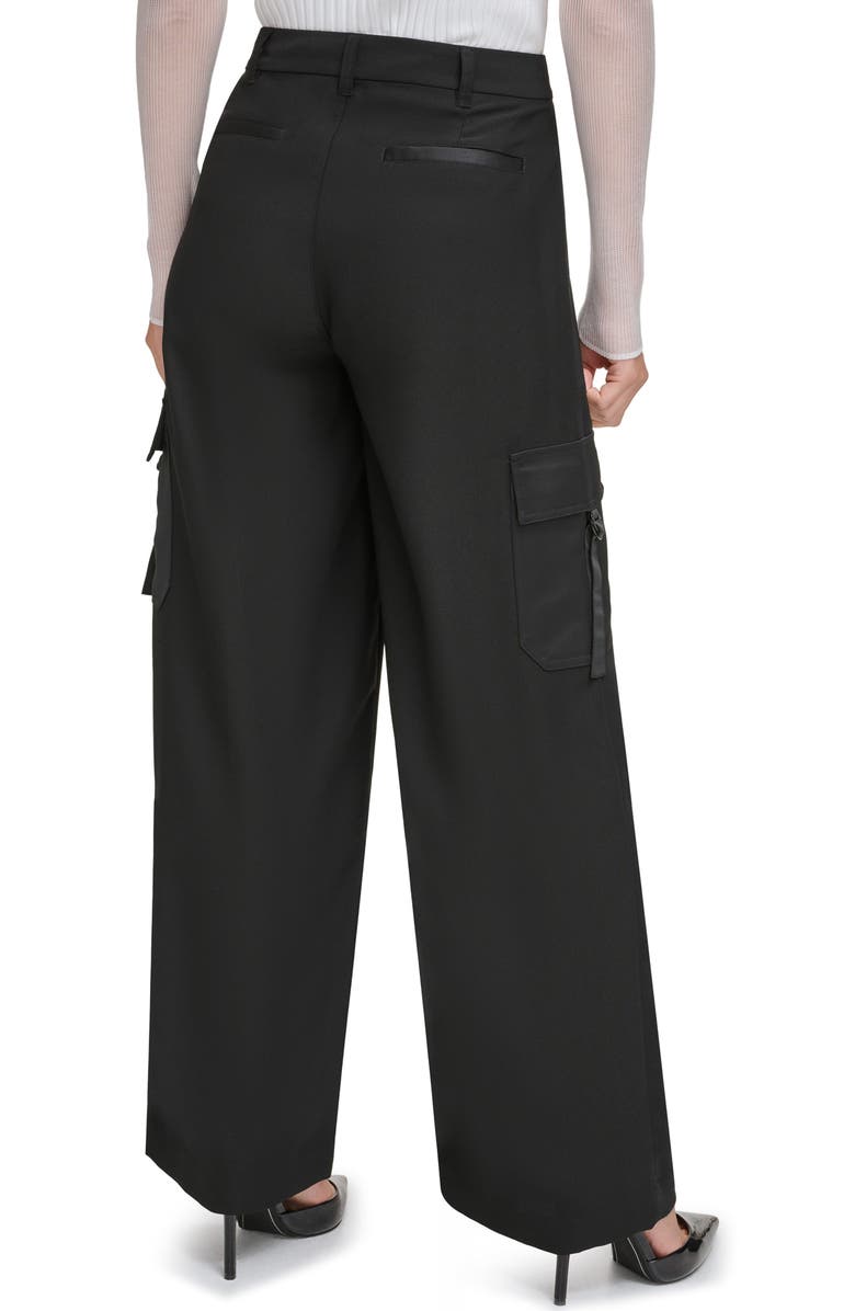 DKNY Satin Wide Leg Cargo Pants, Alternate, color,