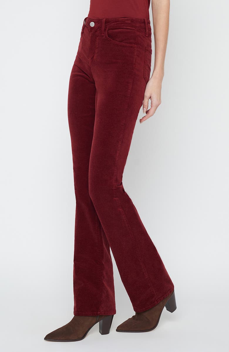 L'AGENCE Stevie High Waist Straight Leg Velvet Pants, Alternate, color, Dark Syrah