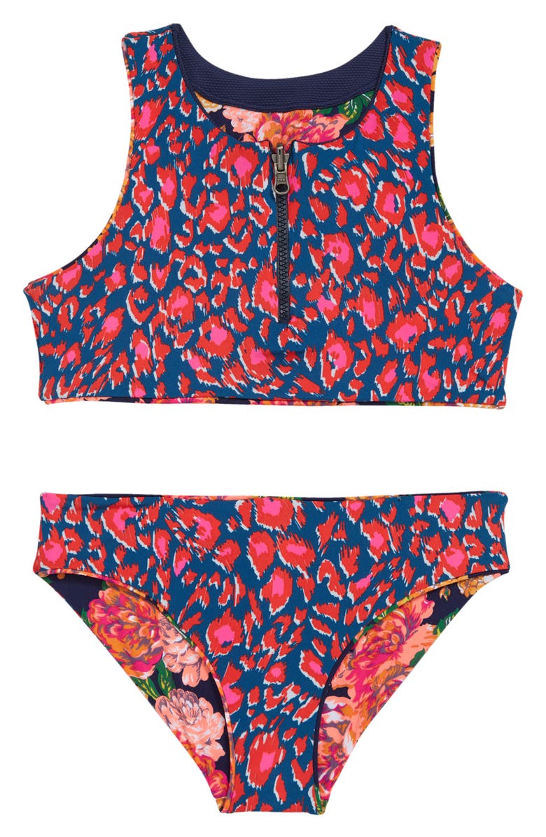 Maaji Kids' Peony Floral Reversible Two-Piece Swimsuit, Alternate, color,