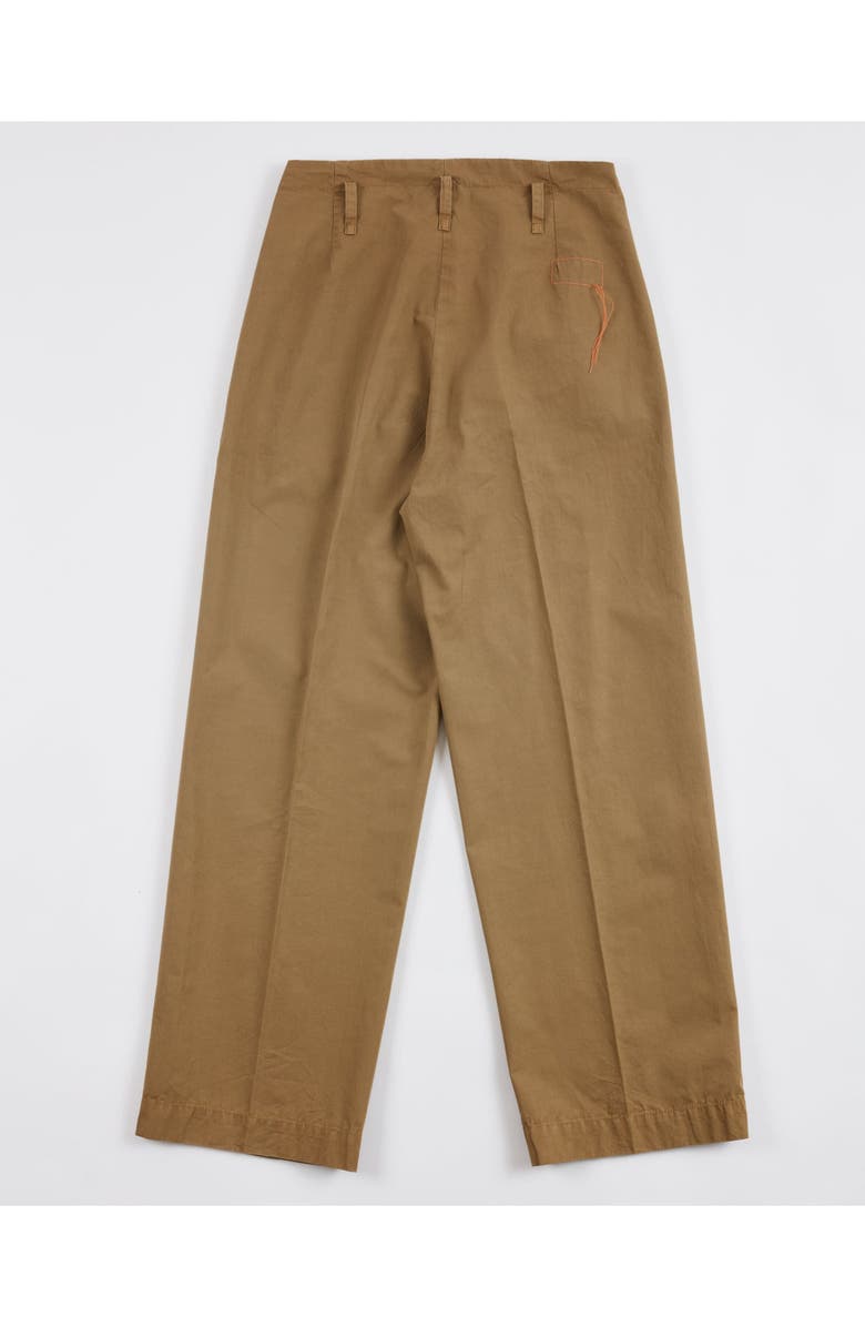 Fortela Double Pleat Cotton Trousers, Alternate, color, Leather