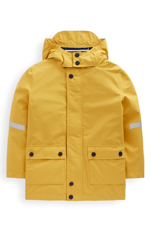 Mini Boden Kids' Waterproof Fisherman's Hooded Raincoat In Yellow