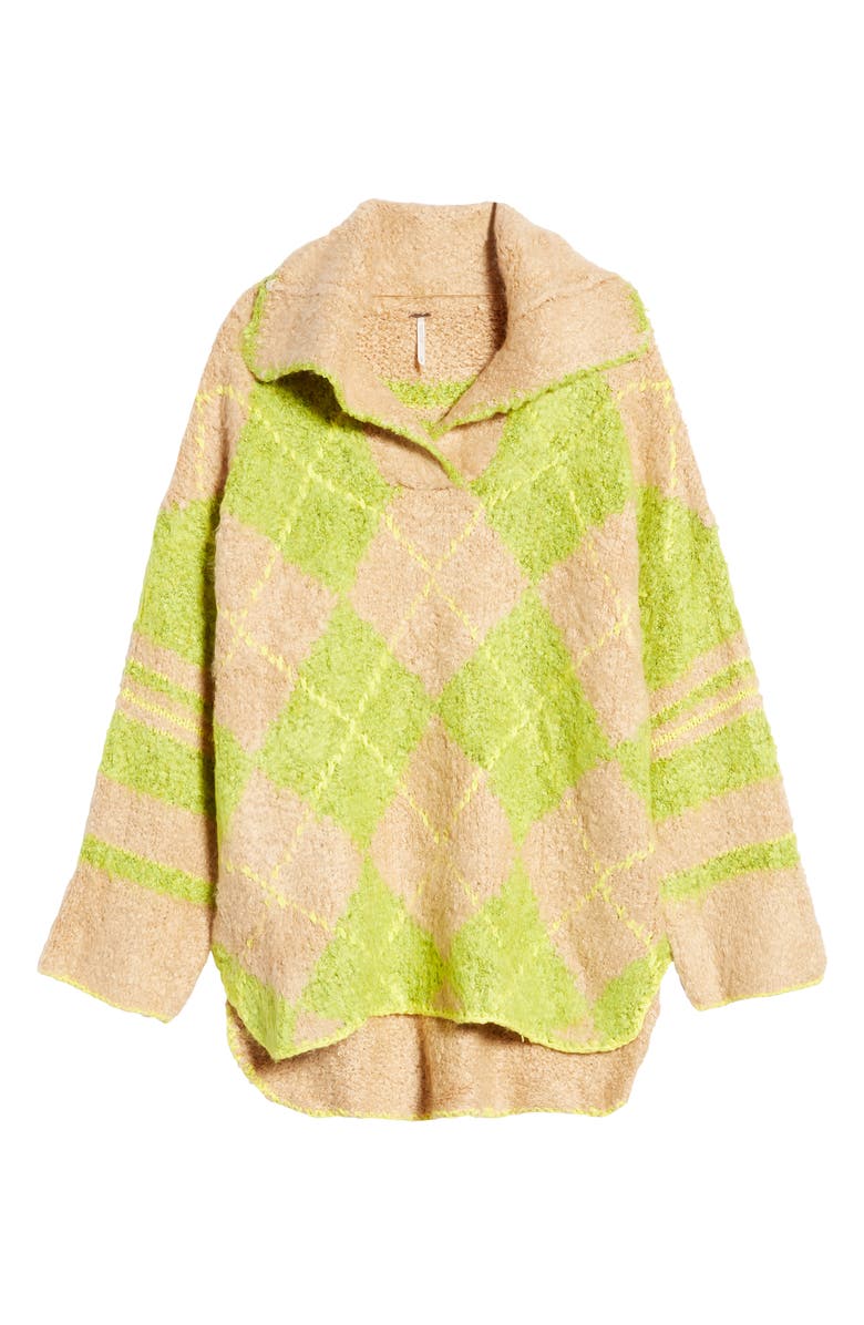 Free People Sunshine to Follow Argyle Cotton Blend Sweater, Alternate, color,