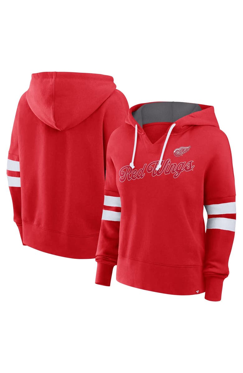 FANATICS Women's Fanatics Red Detroit Red Wings Seize Fleece Pullover Hoodie, Alternate, color, 
