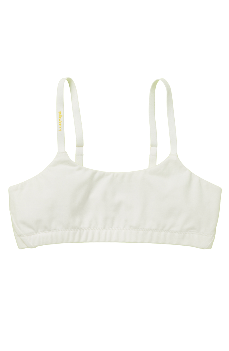 Yellowberry Pipit Pima Cotton Bra, Alternate, color, White Iceberg