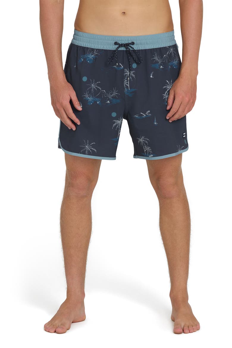 Seventy Three Layback Swim Trunks, Main, color, TRUE NAVY
